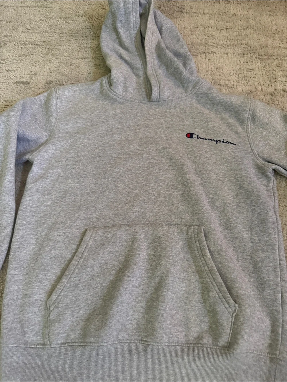Champion Gray Hooded Pullover Sweatshirt